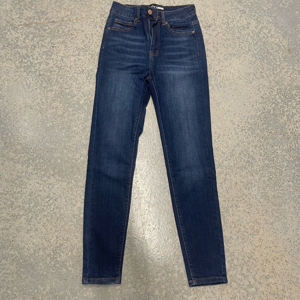 Fashion Nova Dark Blue High Rise Jeans
